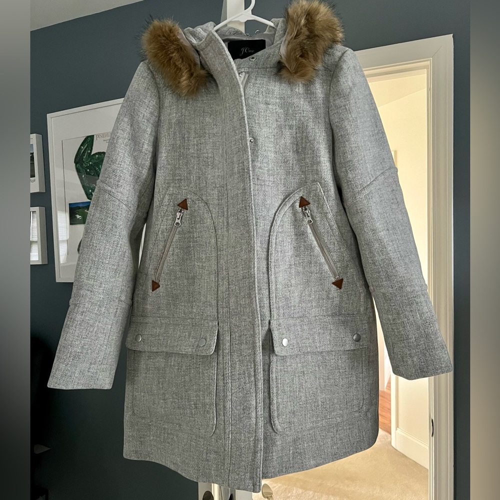 J Crew Chateau parka in Italian stadium-cloth wool
